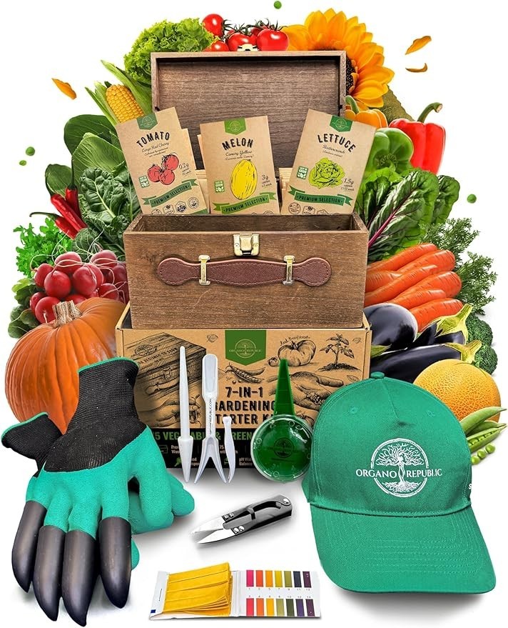 Vegetable Seeds Variety Pack 75 Non GMO Heirloom Garden Starter Kit with Tools