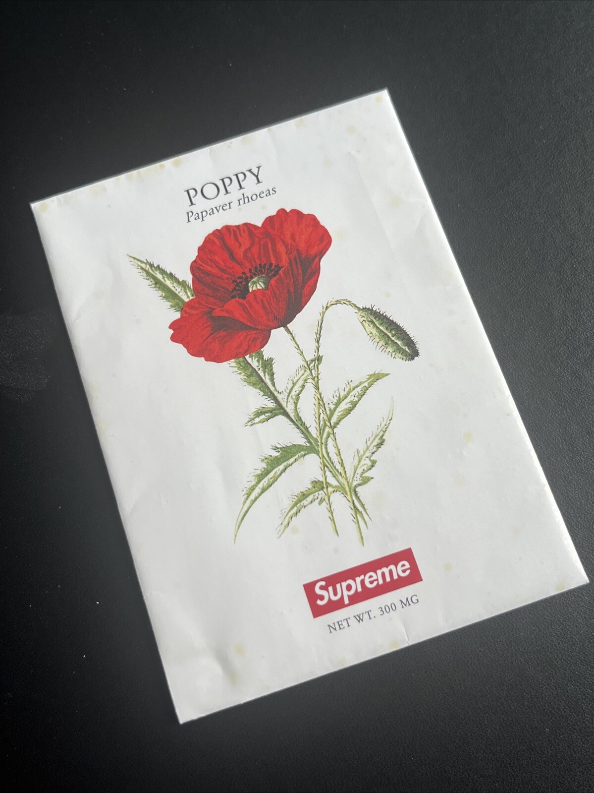 SUPREME POPPY SEEDS Pack SS18 New Papaver Rhoeas packaged FLOWERS Box Logo