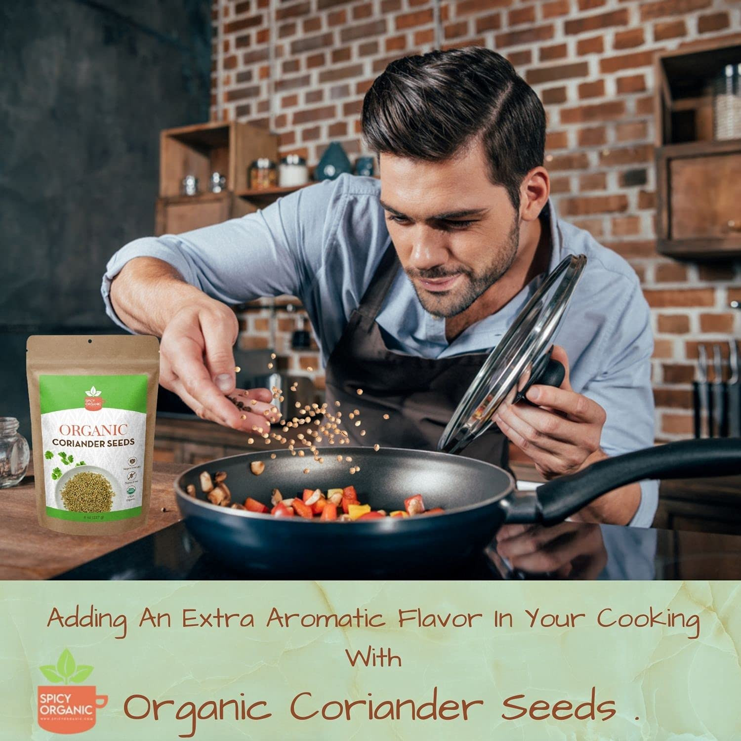 SPICY ORGANIC Whole Coriander Seeds (Semillas De Cilantro) – 8 Oz Bulk – Non-Gmo
