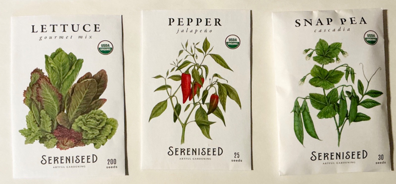 Sereniseed Certified Organic Vegetable Seeds 10-Pack Non GMO Open Pollinated