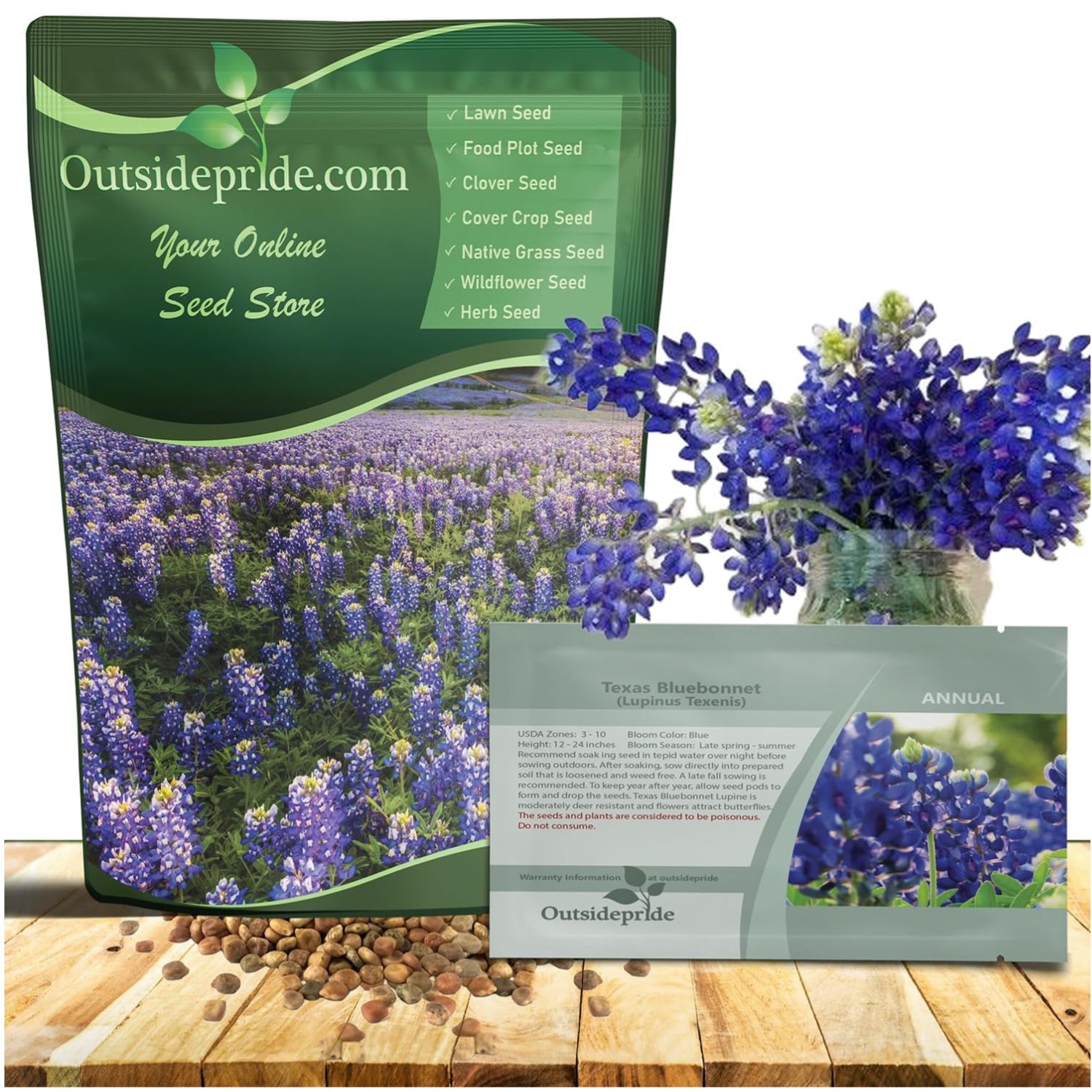 Texas Bluebonnet Seeds – 1 lb. Heirloom Quality
