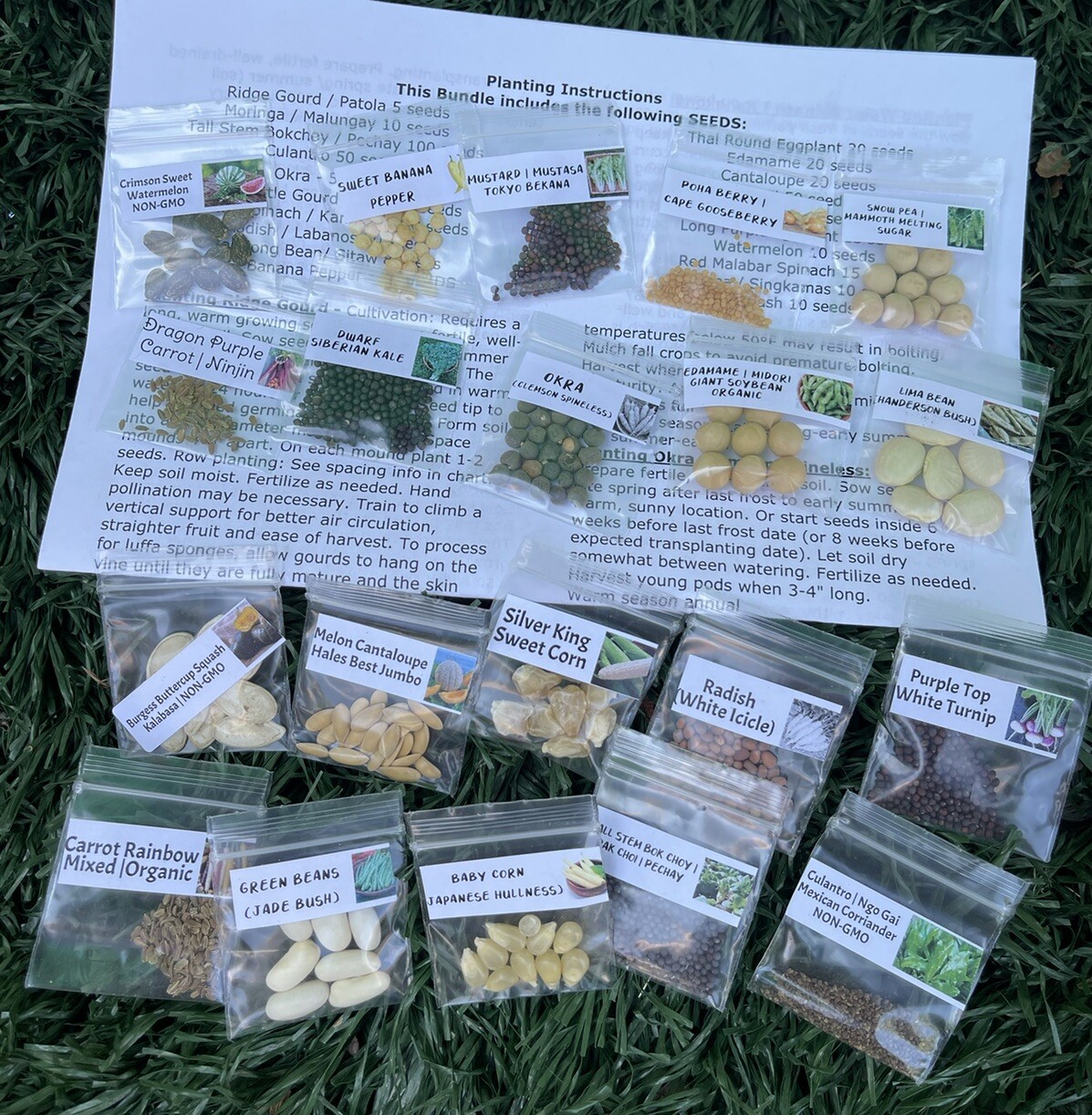 20 Packets of Vegetable Seeds Combo +2 Mystery Seeds
