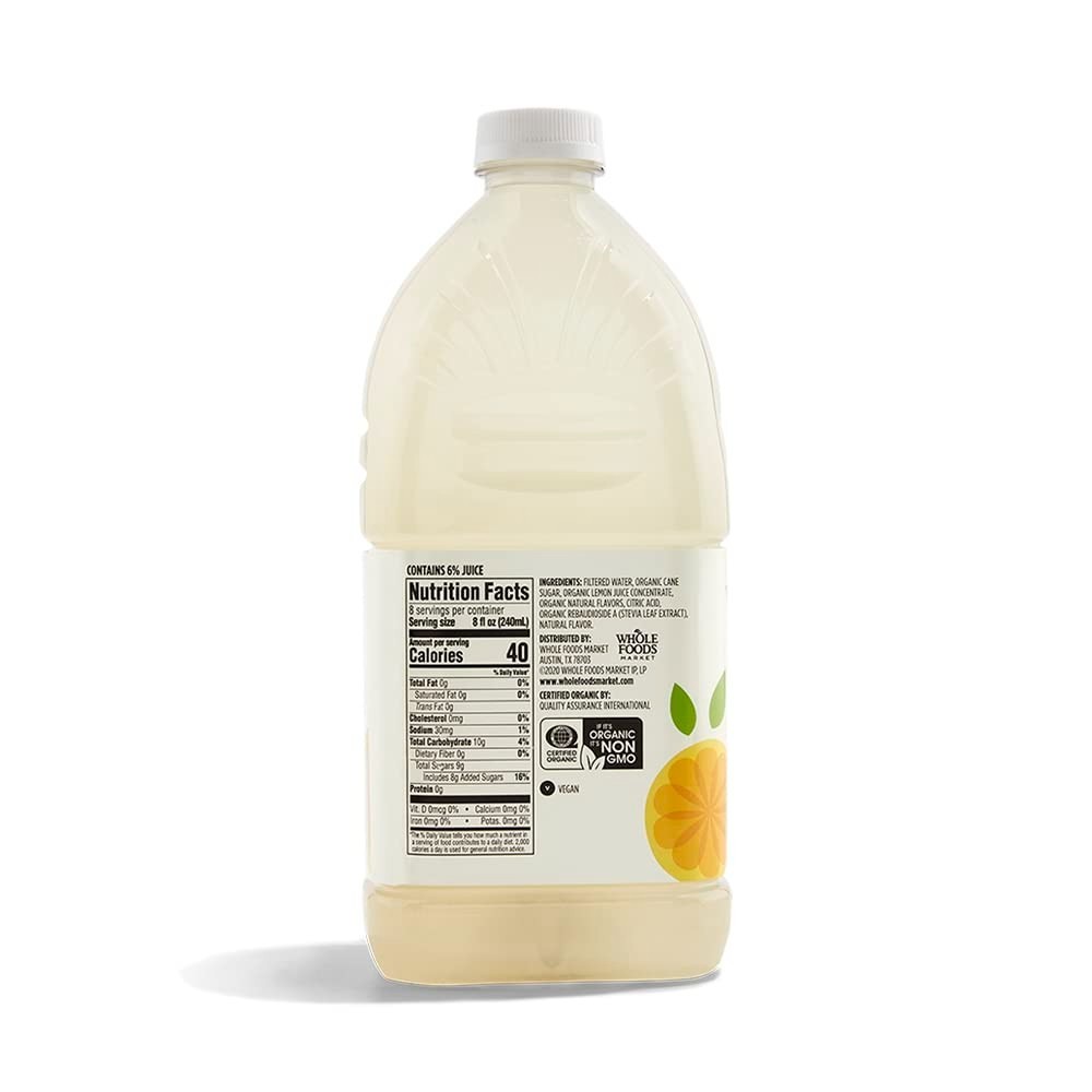 Organic Light Lemonade, 64 Fl Oz – Naturally Sweetened with Organic Cane Sugar
