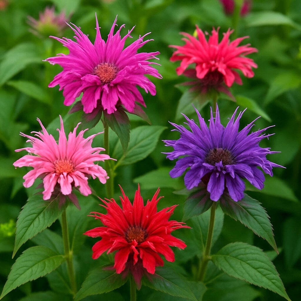 25 BEE BALM MIX Lemon Hummingbird Mint Monarda Didyma Mixed Colors Flower Seeds