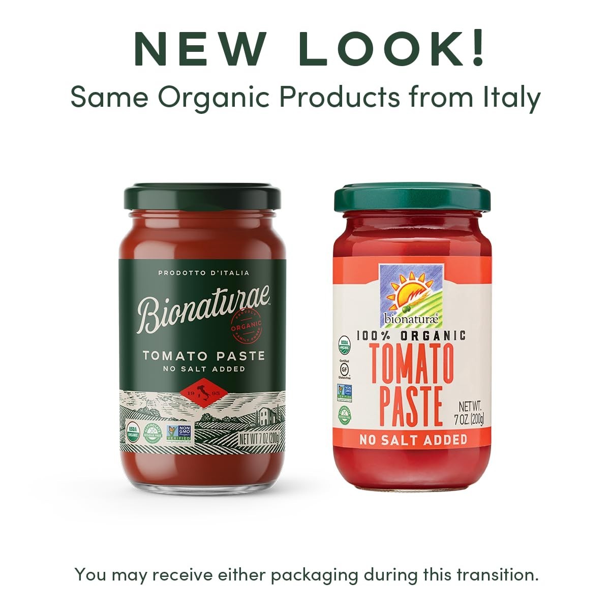 Pure Organic Tomato Paste in Glass Jars – No Added Salt, Made in Italy, 7 Oz
