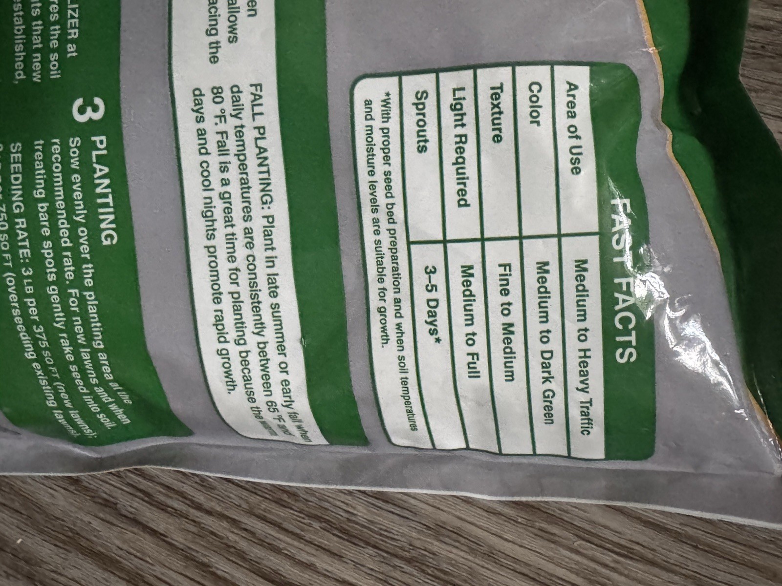Vigorous fast Grass Mix Grass Seed, Germinates Fast, Covers 750 Sqft 3lb.