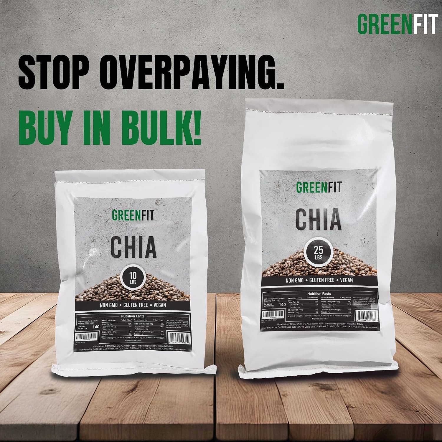 Chia Seeds 10lb Bulk Bag A+ Grade Non-GMO Gluten-Free Powerhouse