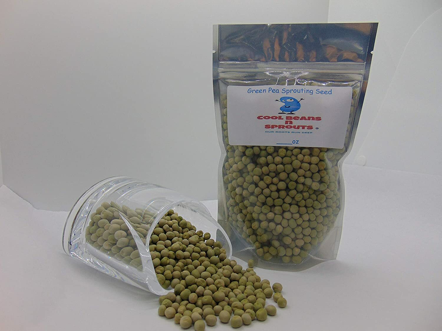 Green Pea Seeds for Sprouting Microgreens, “COOL BEANS n SPROUTS” Brand