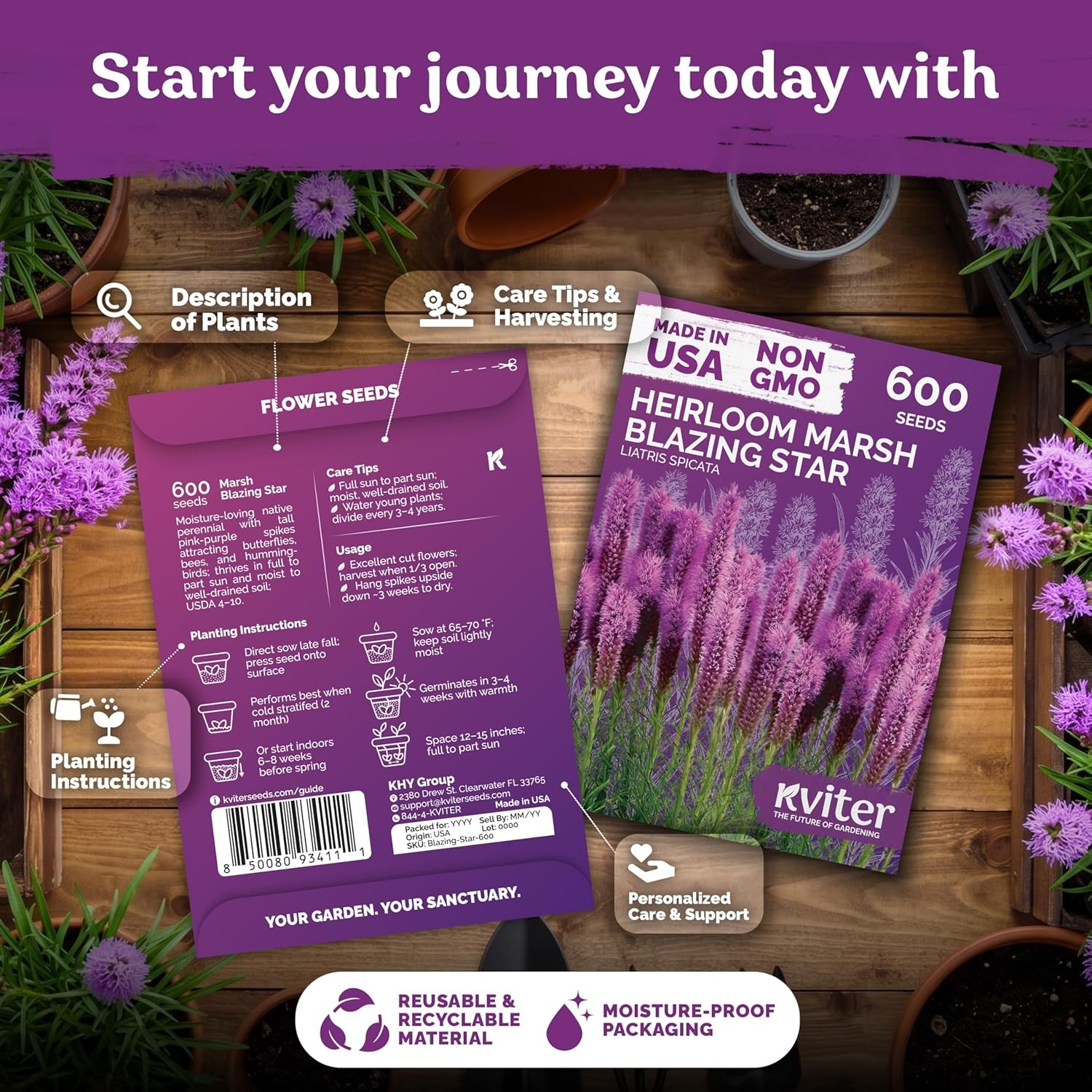 600 Marsh Blazing Star Seeds for Planting (Liatris Spicata) – Gayfeather Dense M