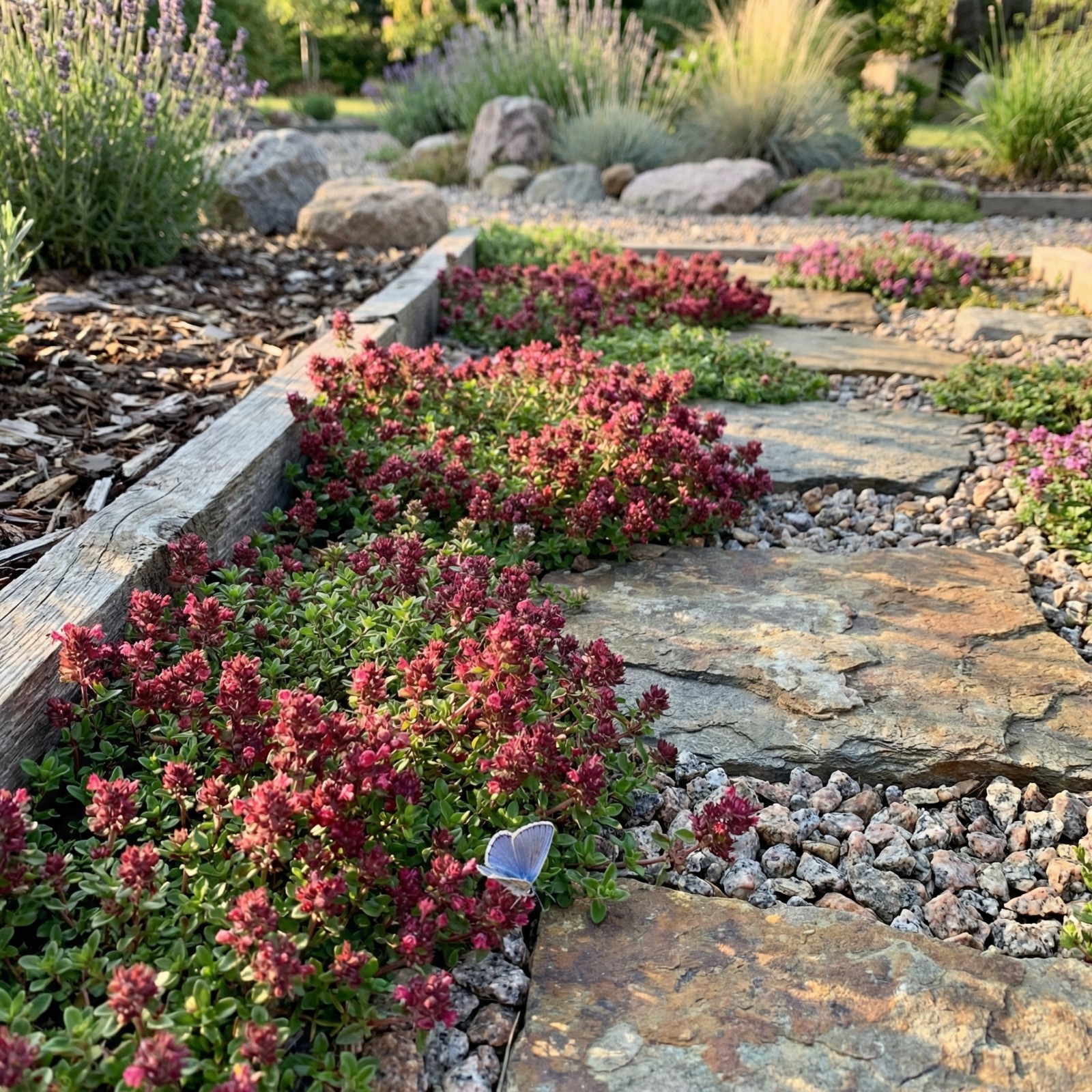Creeping Thyme RED Groundcover Perennial Low HERB Fragrant USA Non-GMO 500 Seeds