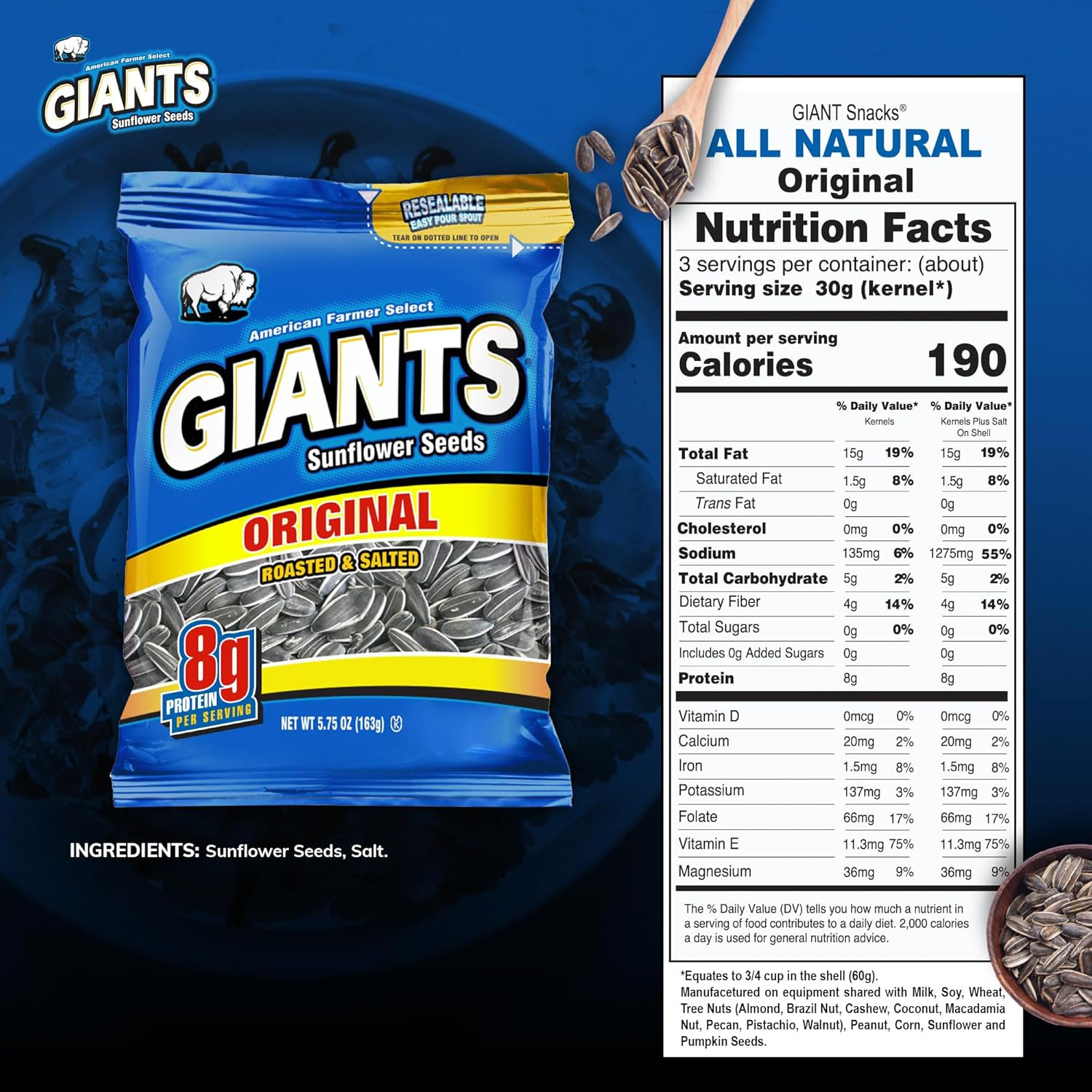 GIANTS Original Sunflower Seeds – Sunflower Seeds to Eat, Sunflower Seeds Bulk,