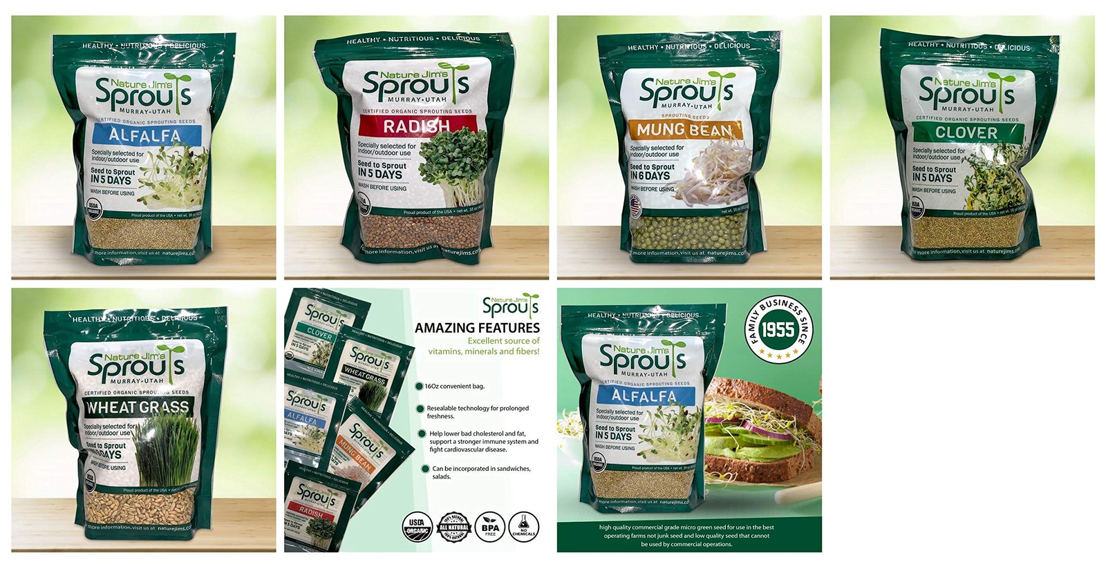 Nature Jims Radish Sprout Seeds – 16 Ounce Organic Sprouting Seeds – Non-GMO …