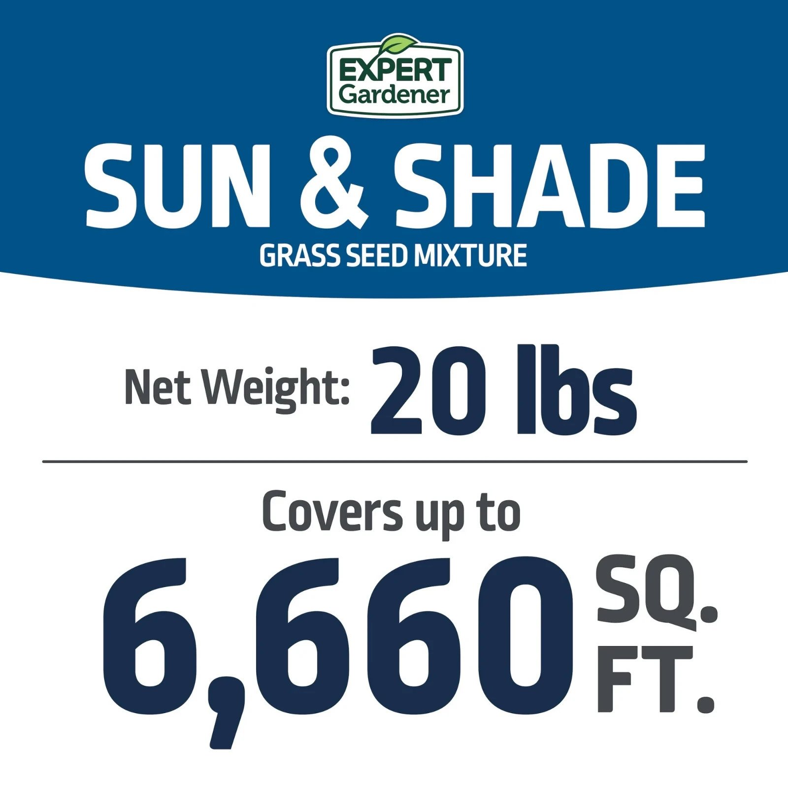 Expert Gardener Sun & Shade Southern Grass Seed Mix Sun to Partial Shade 20 lb