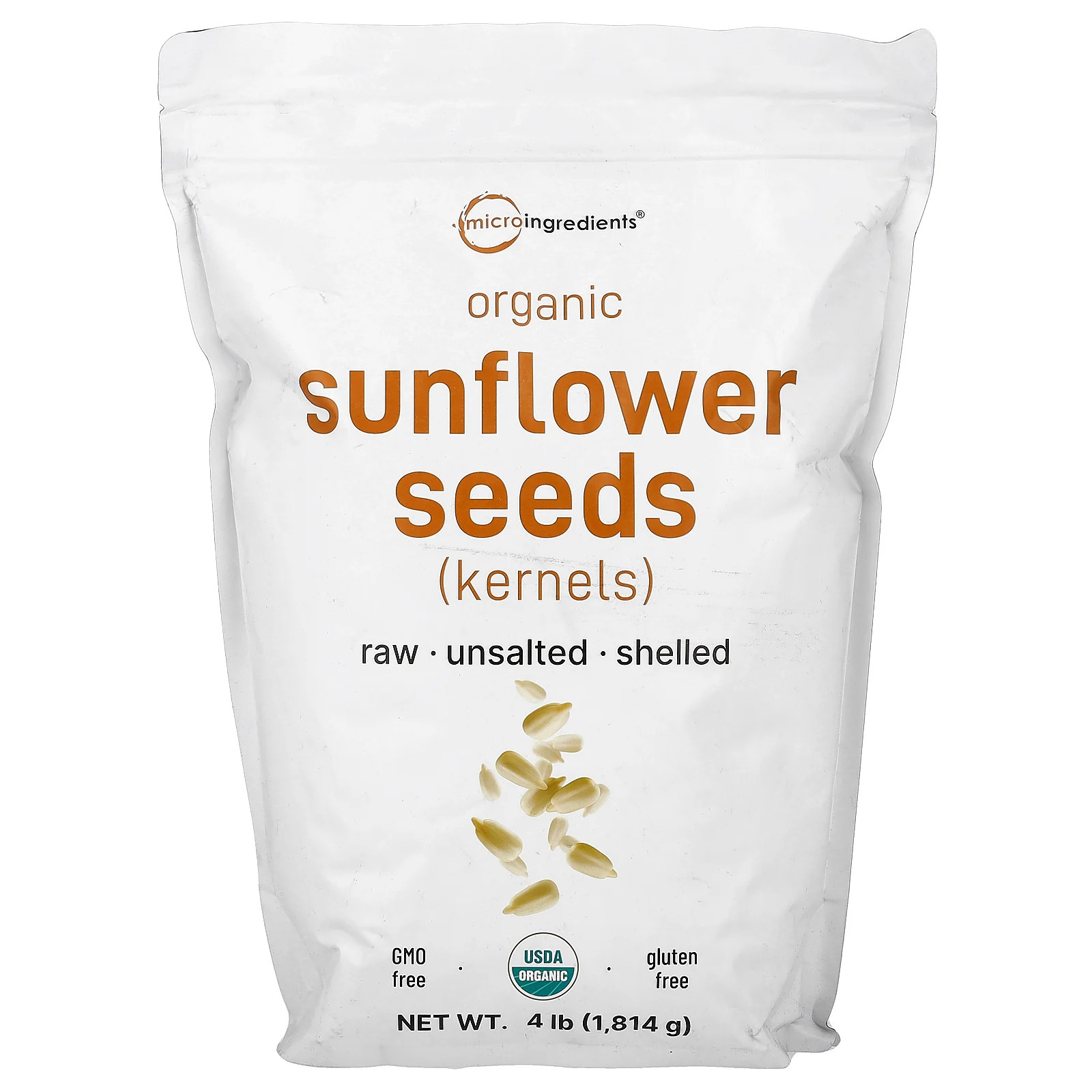 Organic Sunflower Seeds, Unsalted, 4 lb (1,814 g)
