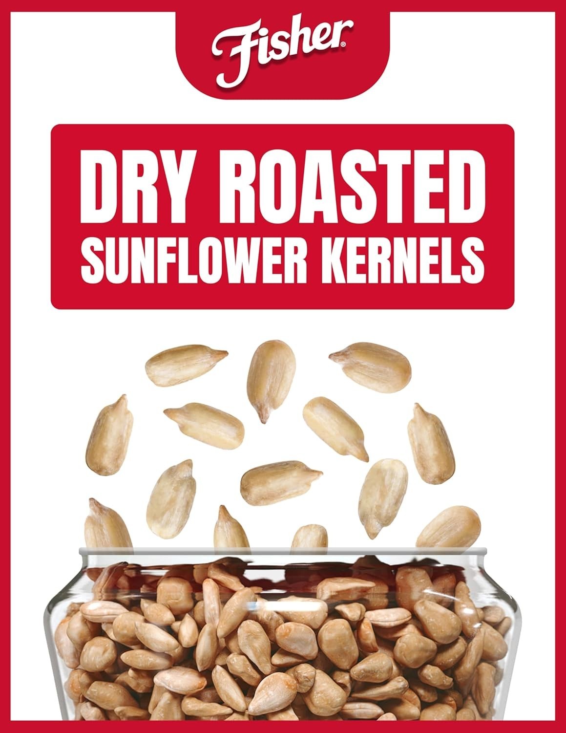 Fisher Dry Roasted Sunflower Seeds 7.25 oz Pack of 2 Gluten-Free Snacks
