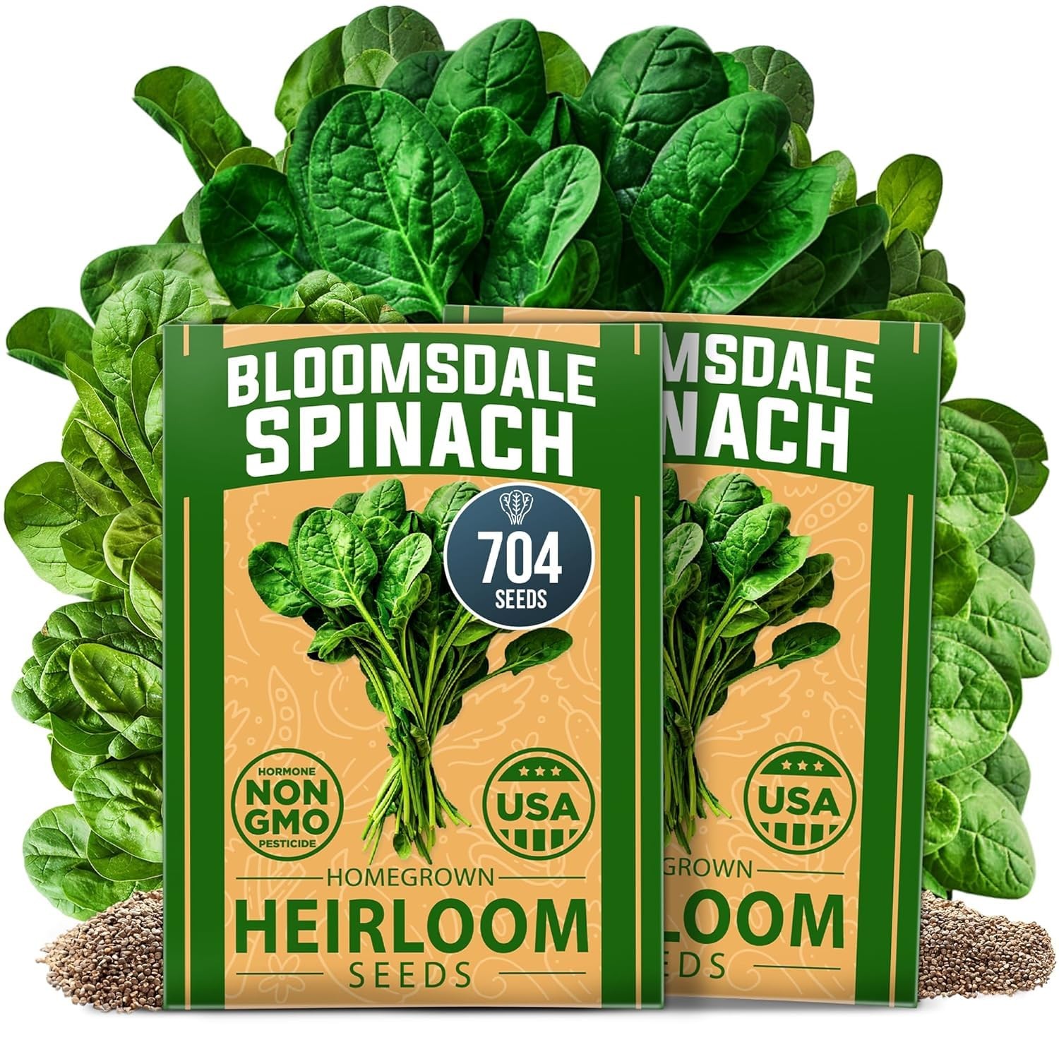 HOME GROWN Bloomsdale Spinach Seeds 704+ Heirloom NonGMO Seeds for Planting, …
