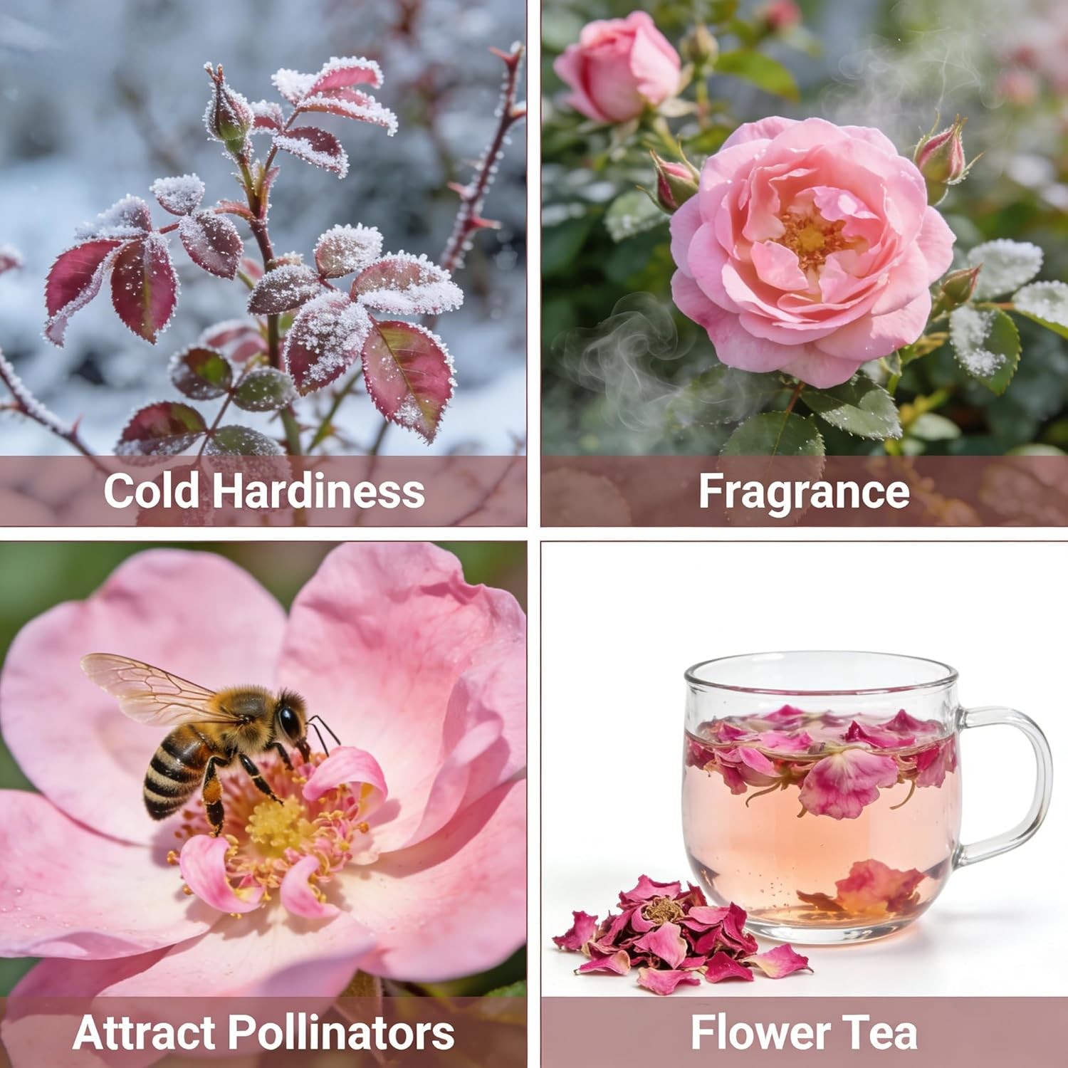 150+ Pink Rose Seeds Fragrant Perennial Flower Shrub Non-GMO Heirloom Garden DIY