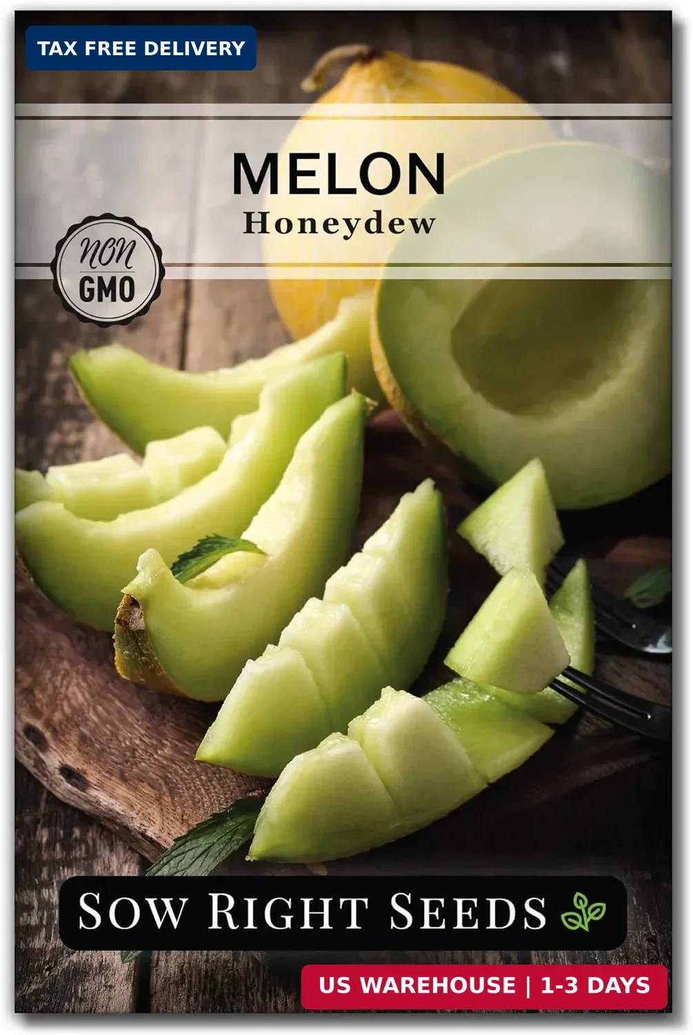 Sow Right Seeds – Green Honeydew Melon Seeds for Planting – Non-GMO Heirloom Pac