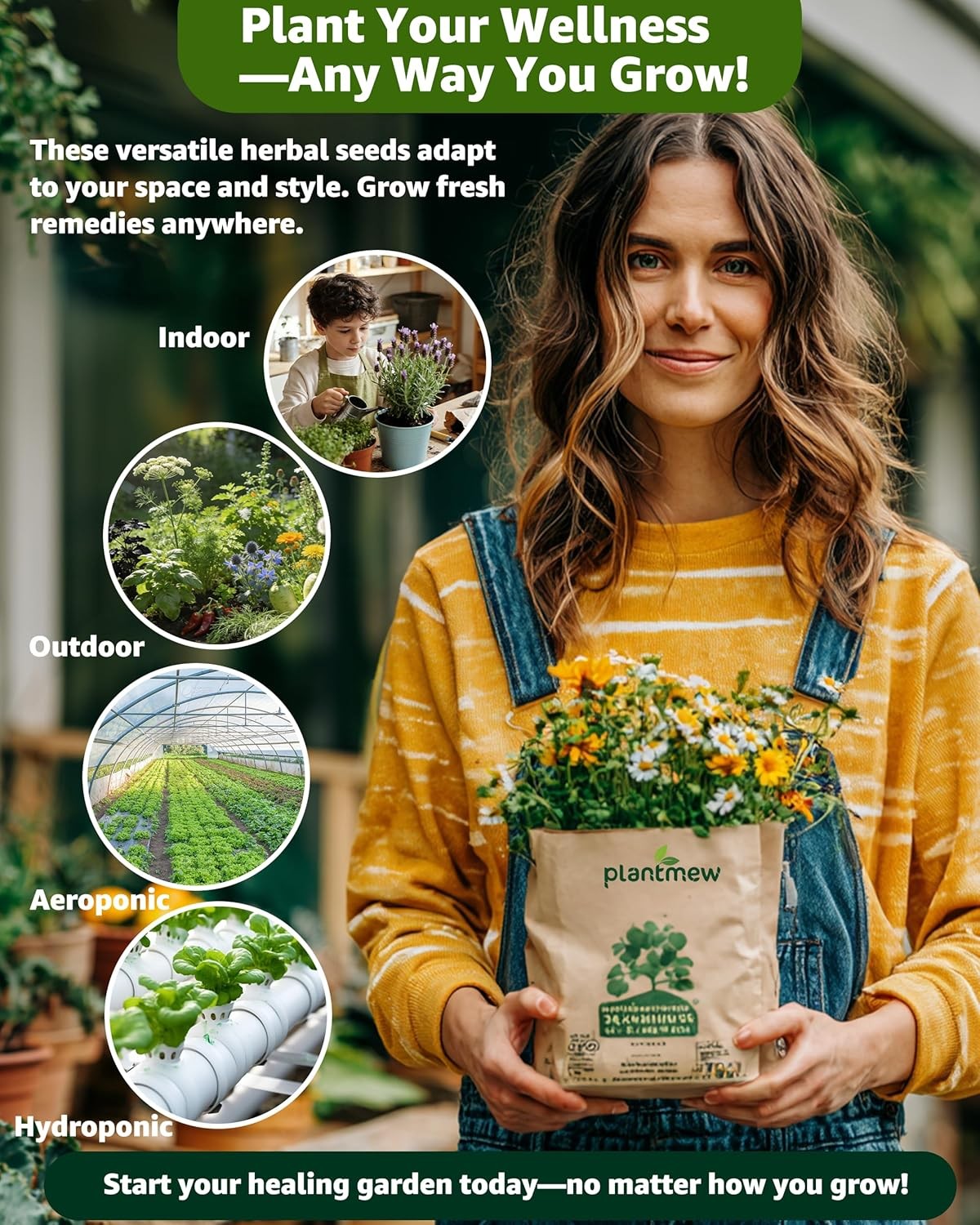 Medicinal Herb Seeds Variety Pack – 36 Heirloom Non-GMO Herbal Tea Garden Seeds: