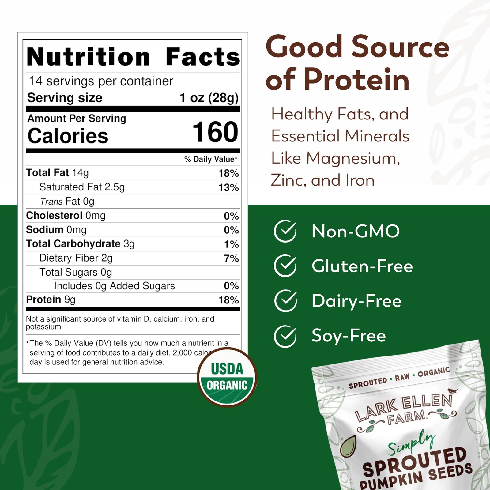 Sprouted Organic Pumpkin Seeds – Raw, Unsalted, AirDried Pepitas for Snacking…
