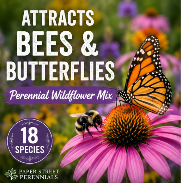 Hardy Perennial Wildflower Seeds 1 lb Pollinator Mix Covers 2,000 Sq Ft
