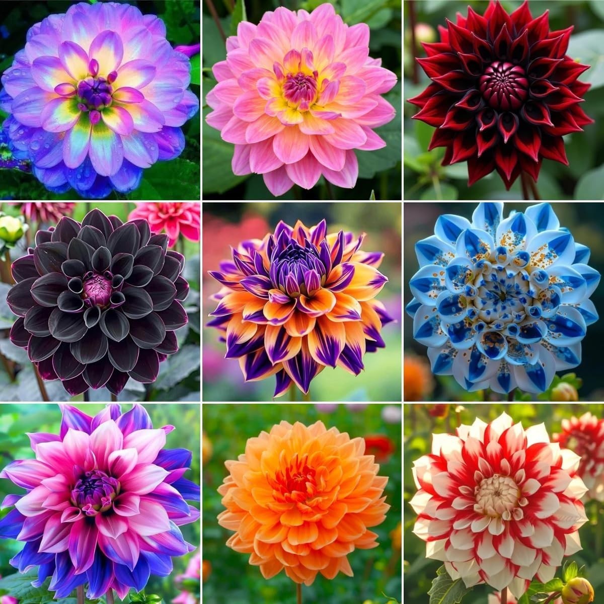 250+ Dwarf Dahlia Seeds, Multi-Color Double Petal, Ornamental Flower