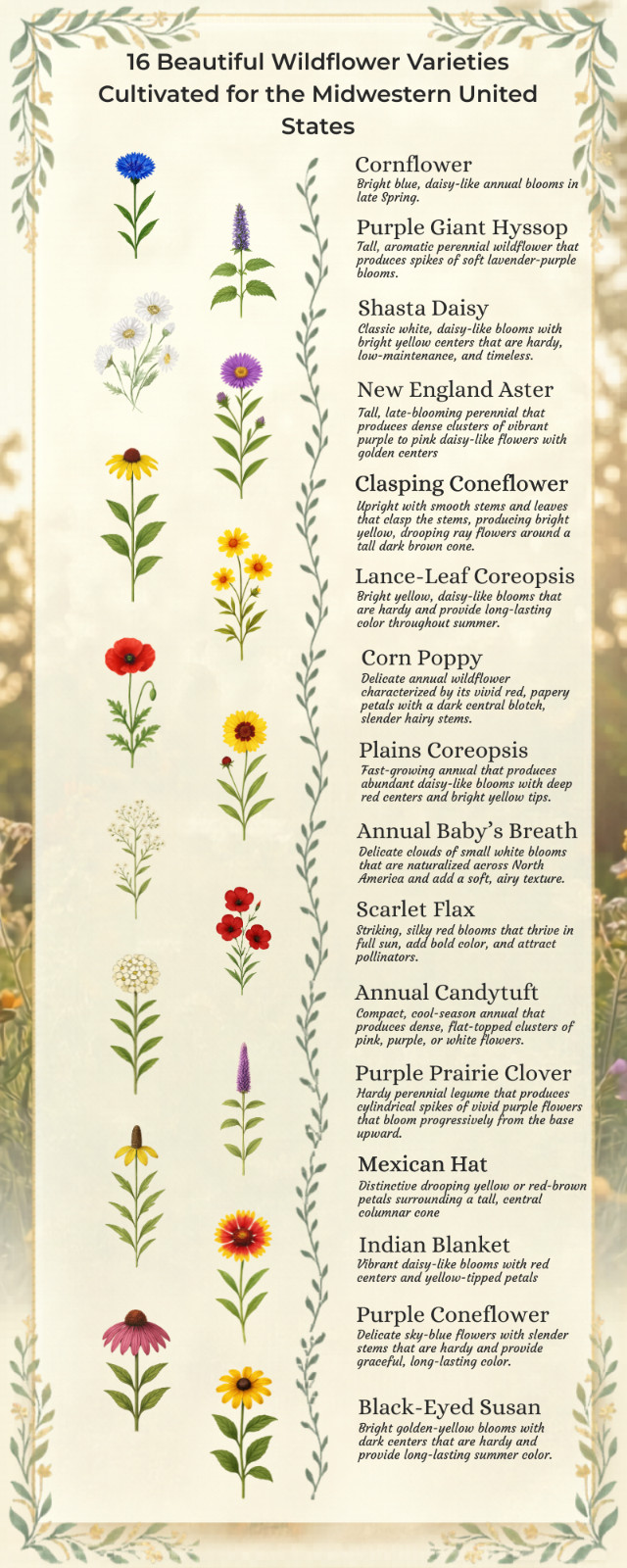 Ohio Wildflower Seed Mix 1 lb Covers 2,000 Sq Ft Pollinator Garden Seeds