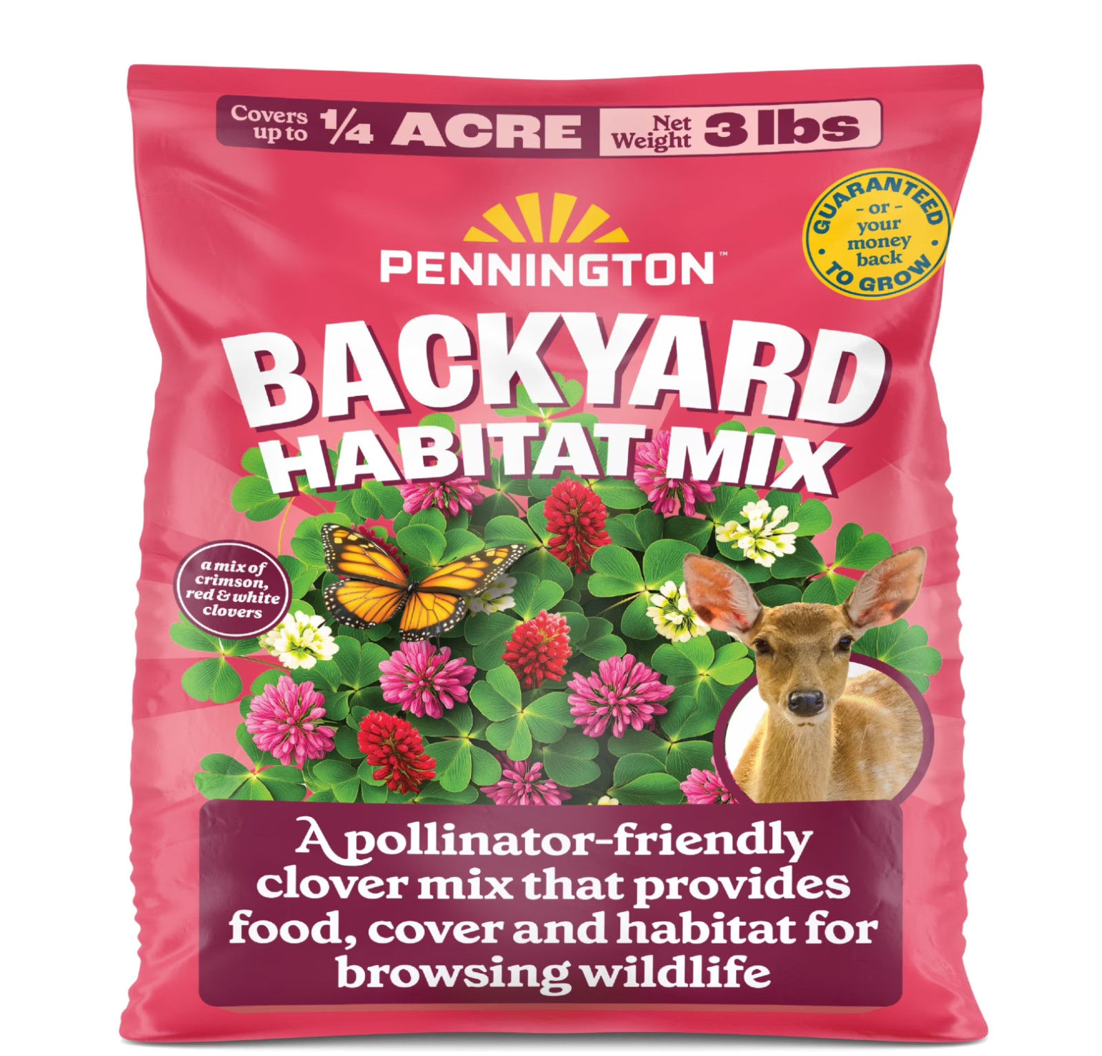 Pennington Backyard Habitat Wildlife Clover Seeds and Grass Seed Mix, 3lb