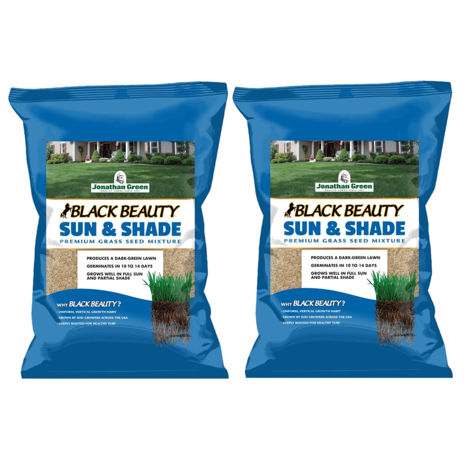 Jonathan Green Black Beauty Sun & Shade Grass Seed, 3lb (2 Pack)