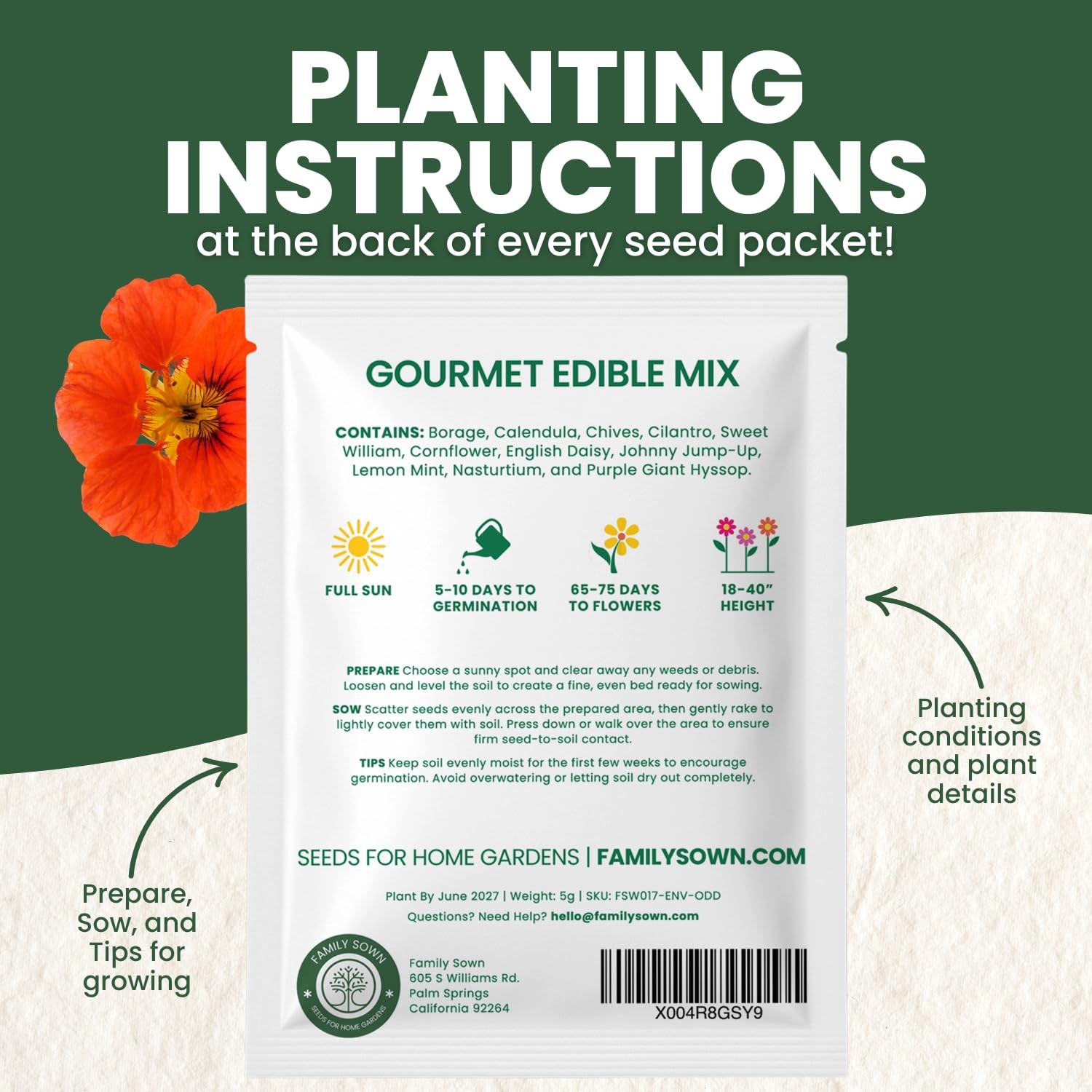 Gourmet Edible Mix – 1,000 Premium Seeds for Planting – Fresh Culinary Flower…