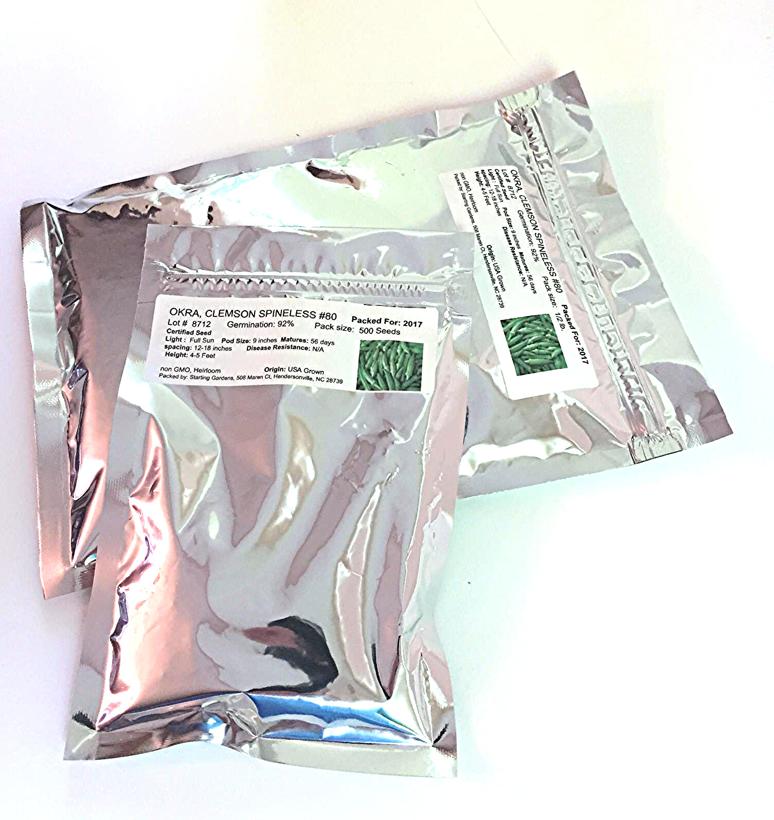 Blue Lake Pole Bean Seed, Packed in Resealable Foil Packaging, Heirloom, NON GMO