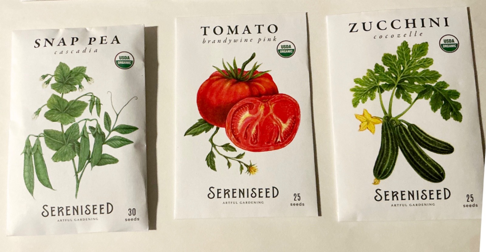 Sereniseed Certified Organic Vegetable Seeds 10-Pack Non GMO Open Pollinated