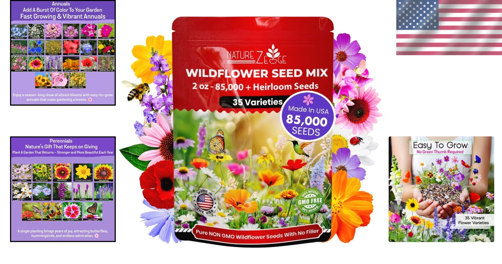 Annual & Perennial Wildflower Seeds – 85,000 Seeds