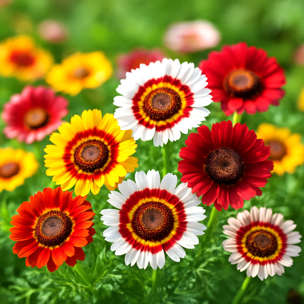 500+ PAINTED DAISY TRICOLOR AUTUMN MIX SEEDS GIGANTIC FLOWERS BUTTERFLIES BEES