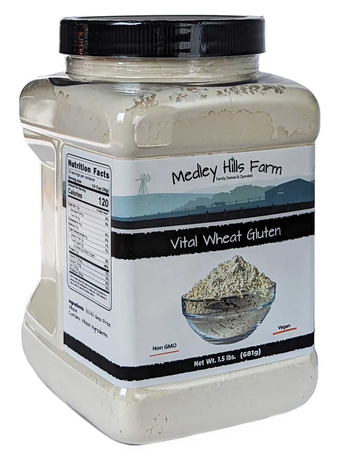 Vital Wheat Gluten By Medley Hills Farm 1.5 lbs. in 24 Ounce (Pack of 1)