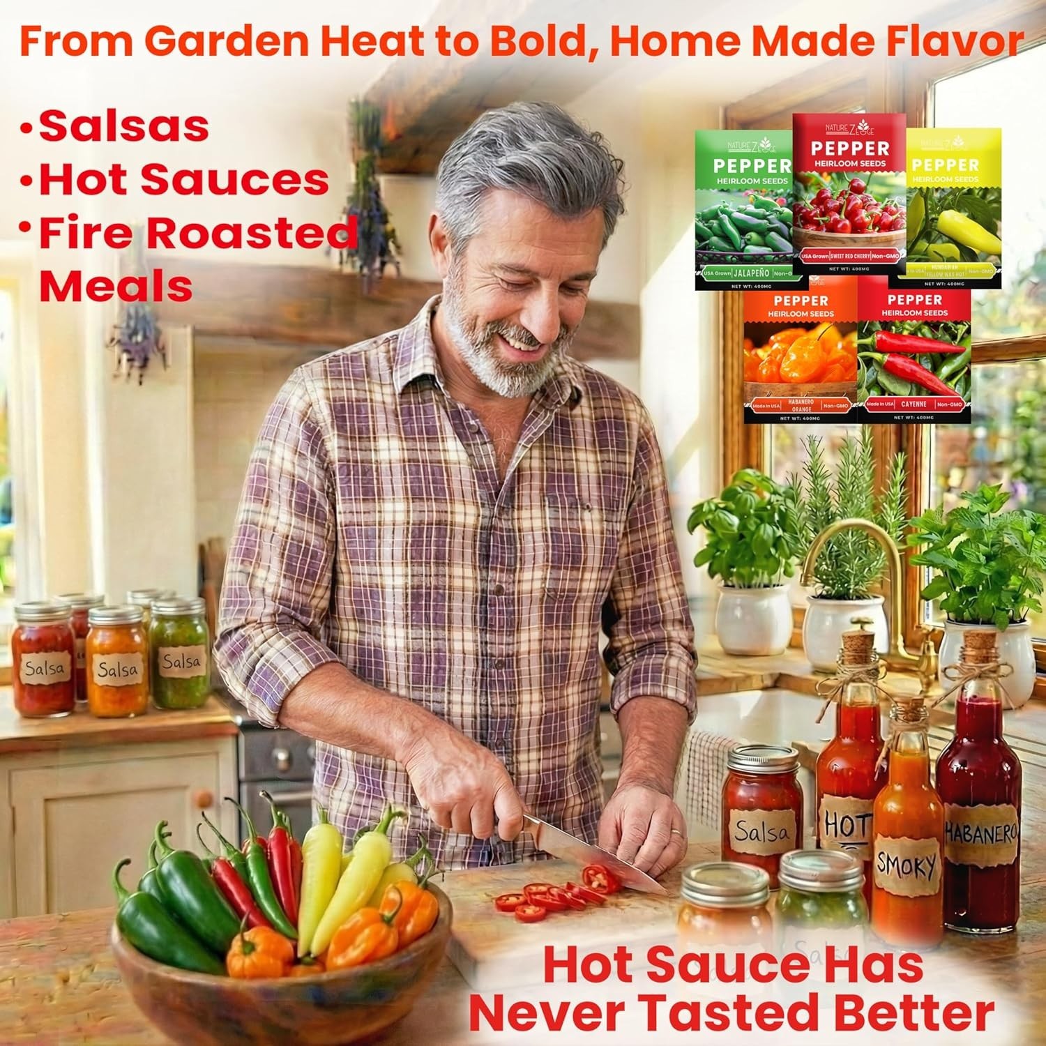 Hot Pepper Seeds for Planting, Cayenne, Hungarian Yellow, Jalapeno, Serrano, …