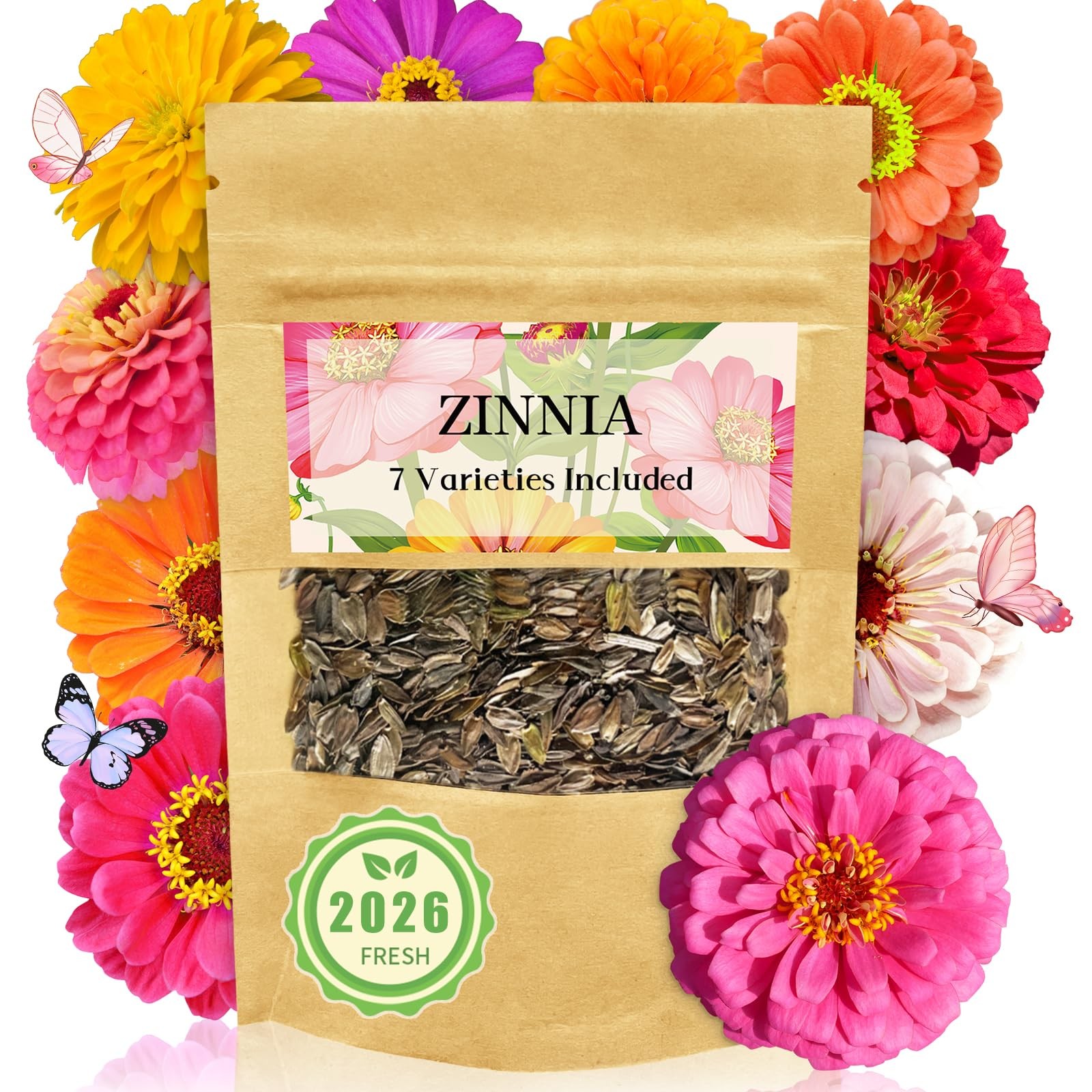 Zinnia Seeds Bulk 5,000+ | Outdoor Flower for Planting |Giant Zinnia Seeds for 2