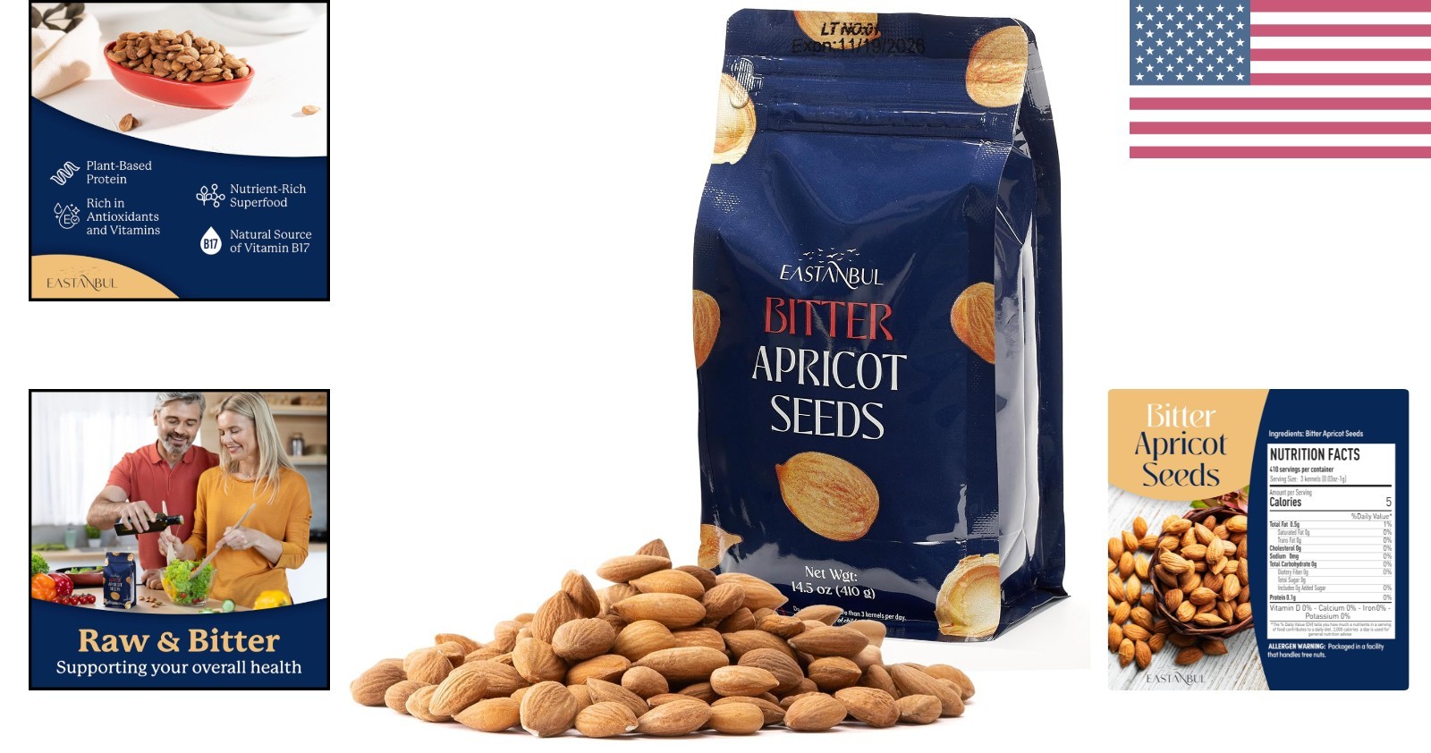 14.5oz Raw & Bitter Apricot Seeds – Natural Snack from Turkey