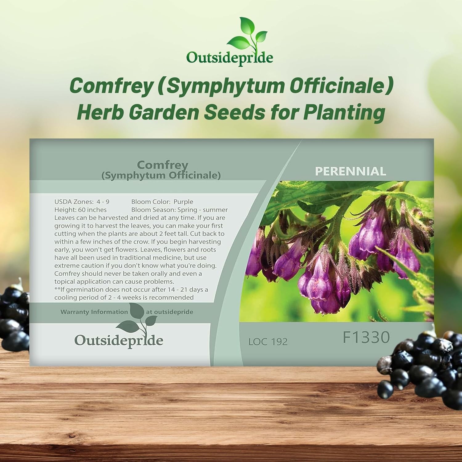 100 Seeds Symphytum Officinale Comfrey Herb Garden Plant Seeds For Planting