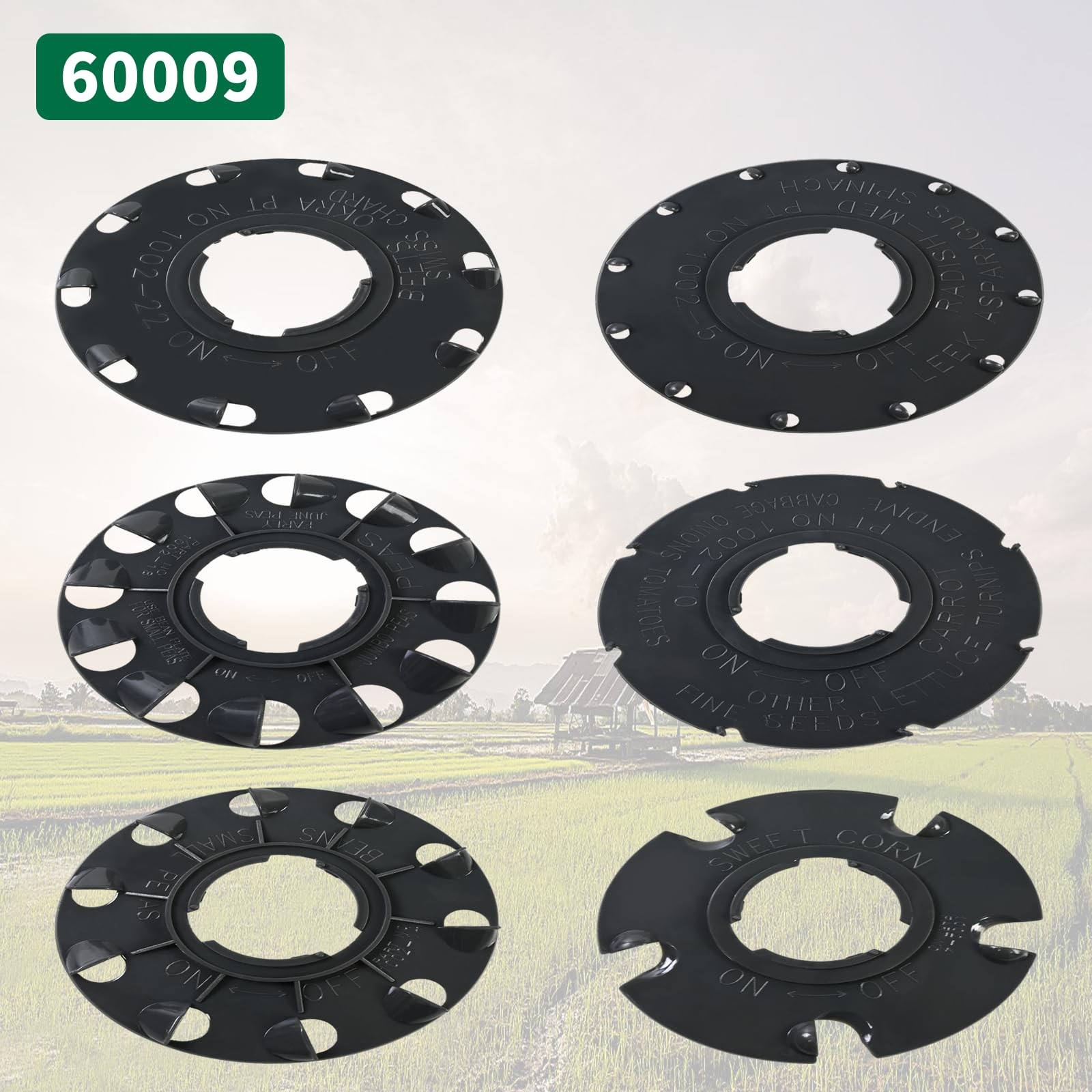Set 6 Standard Seed Plates Compatible with Earthway 1001-B Seeder,Works for USA