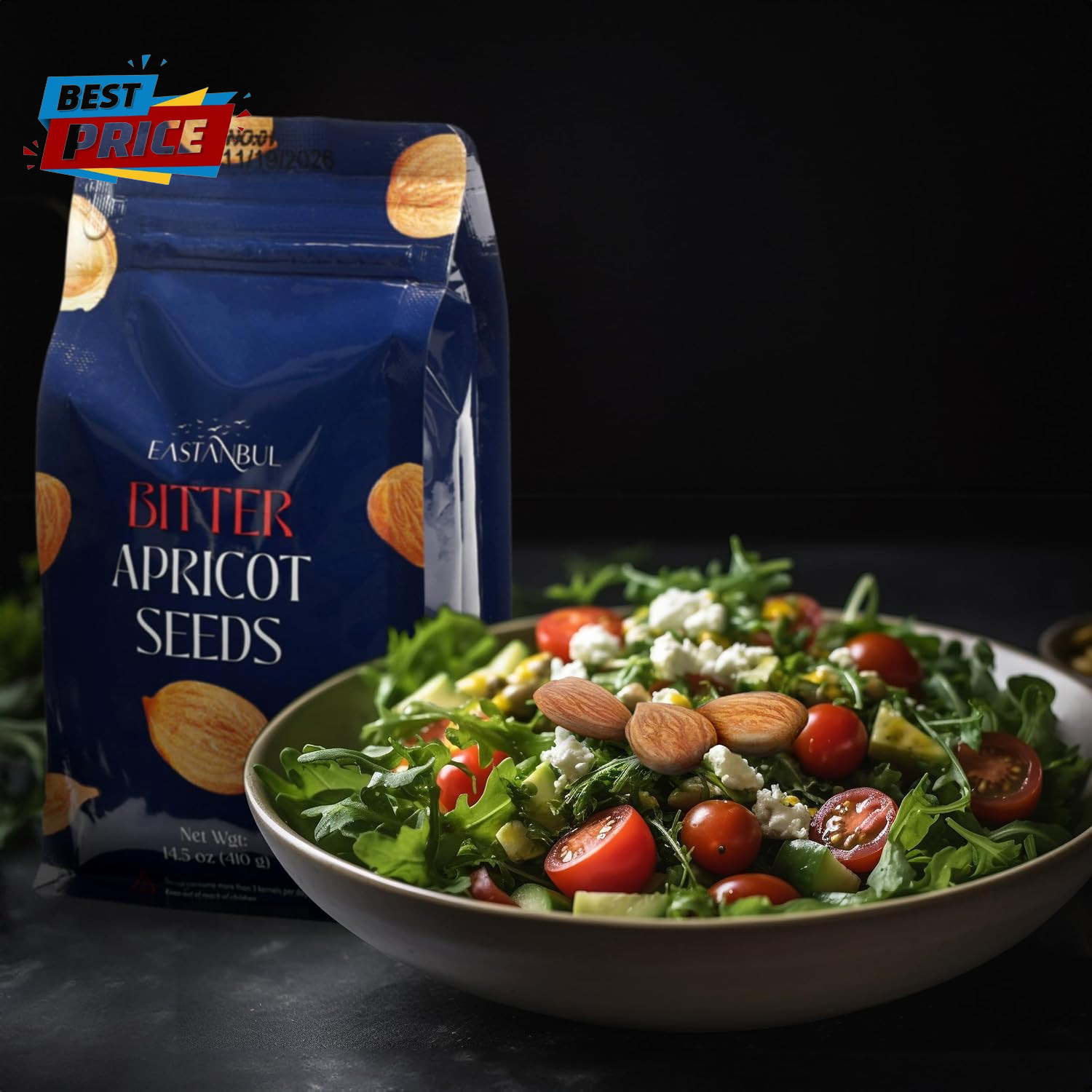 Apricot Seeds, 14.5Oz, Apricot Kernels, Raw & Bitter Seeds, 100% Natural Farm Fr