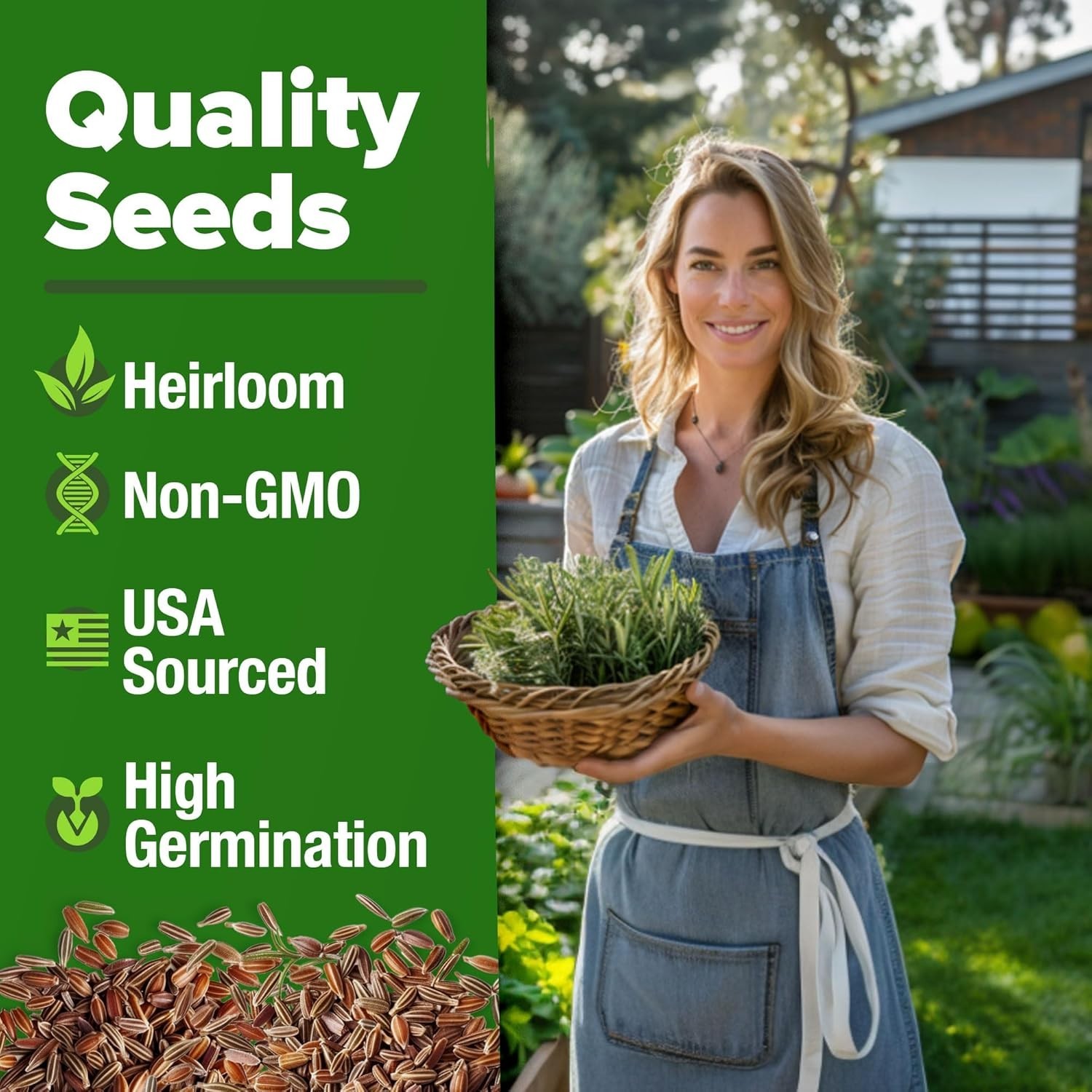 Heirloom Rosemary Seeds Pack – 150 High-Germination Non-GMO Seeds for Gardeners