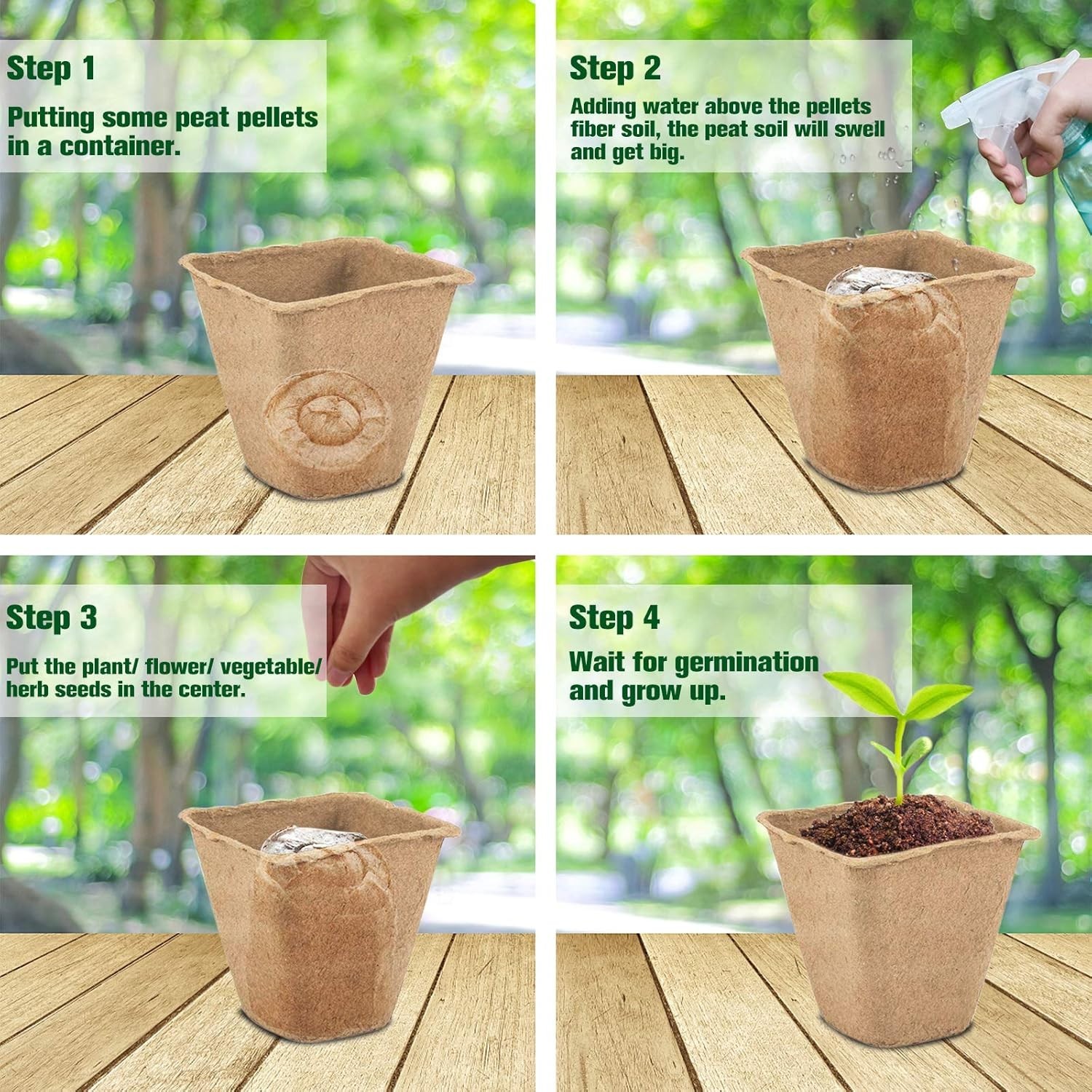 55-Count Compressed Peat Seedlings Plugs – Perfect for Herbs, Flowers & Veggies