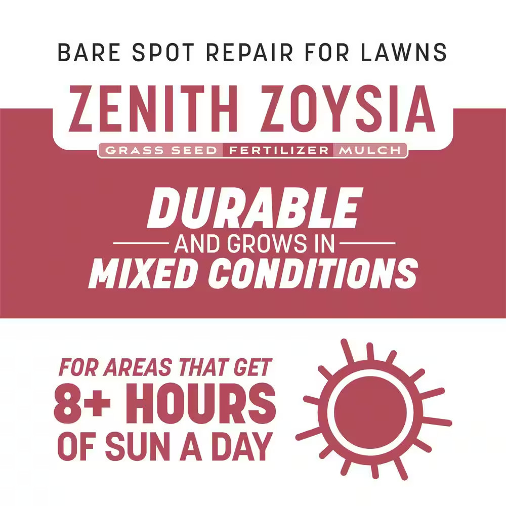 5 Lbs. Smart Patch Zoysia Grass Seed with Mulch, Fertilizer Free Shipping