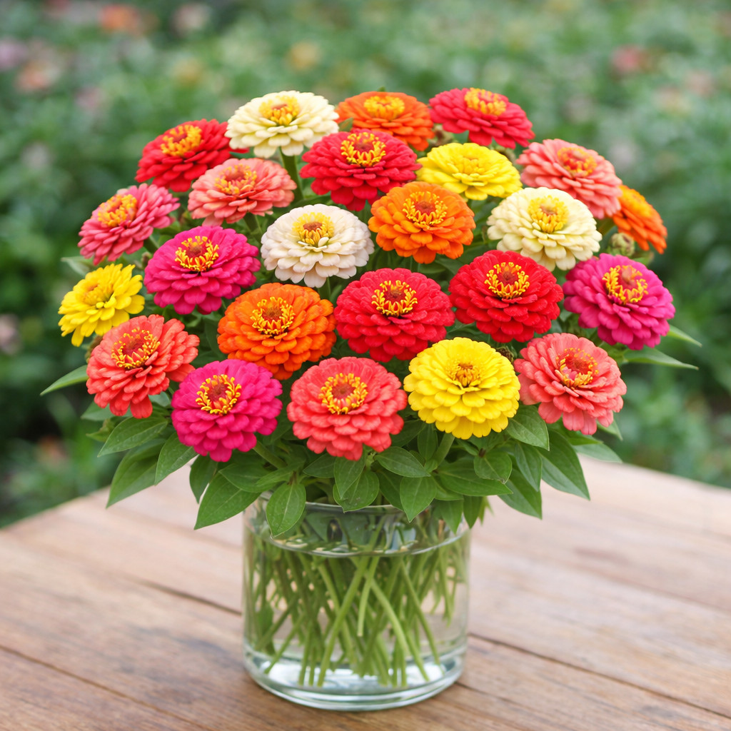 THUMBELINA DWARF Zinnia elegans Seeds Heirloom Non GMO Compact Colorful Mix