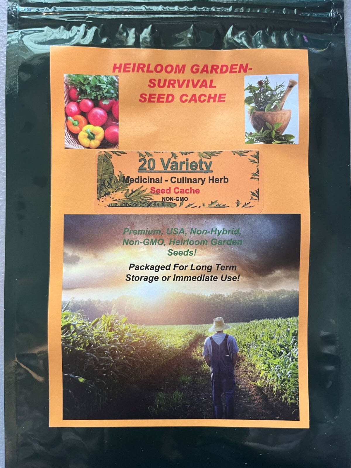 HERBS, CULINARY/MEDICINAL 20 HEIRLOOM VARIETIES DOOMSDAY/SURVIVAL SEED CACHE