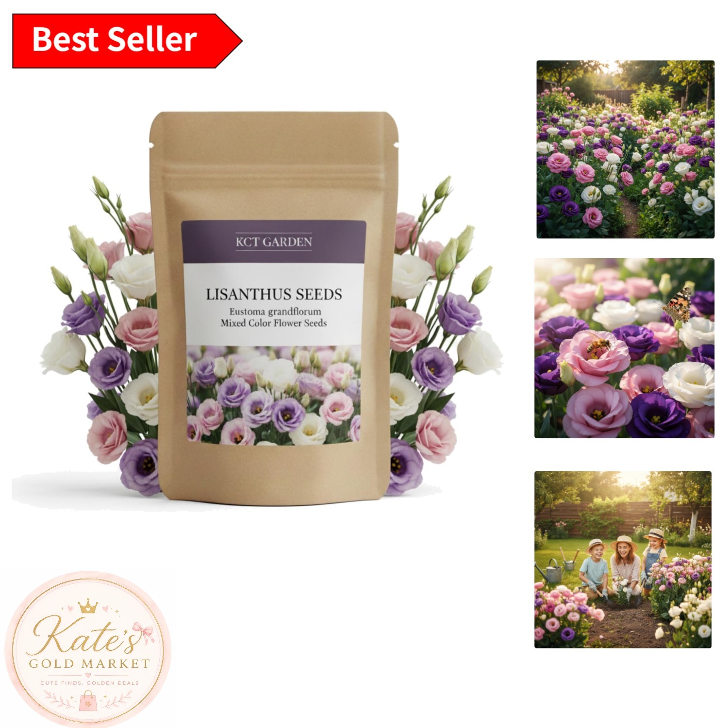 Transform Your Garden with 500 Non-GMO Thornless Eustoma Seeds – Colorful Blooms