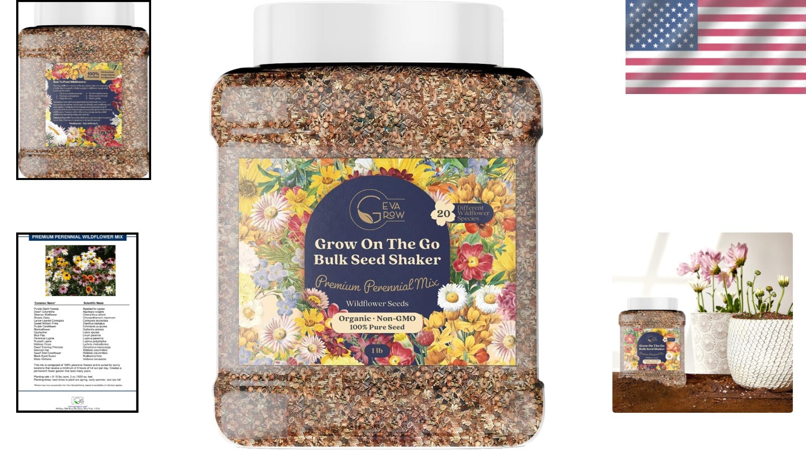 Revitalize Your Yard with Bulk Wildflower Seed Shaker – 900,000+ Organic Seeds