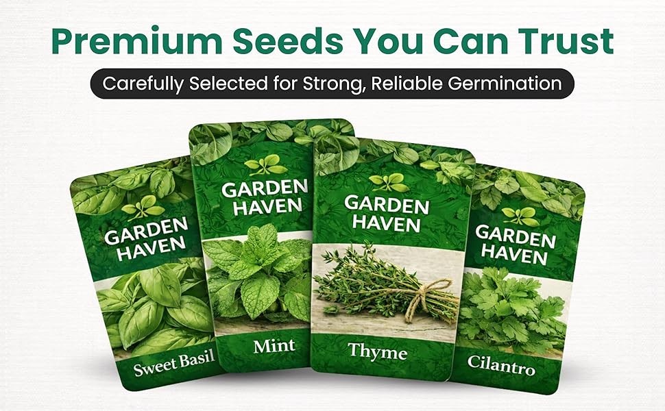 20 HERB Seeds Variety Pack Complete Grow Kit Culinary Herbs Indoor Outdoors Seed