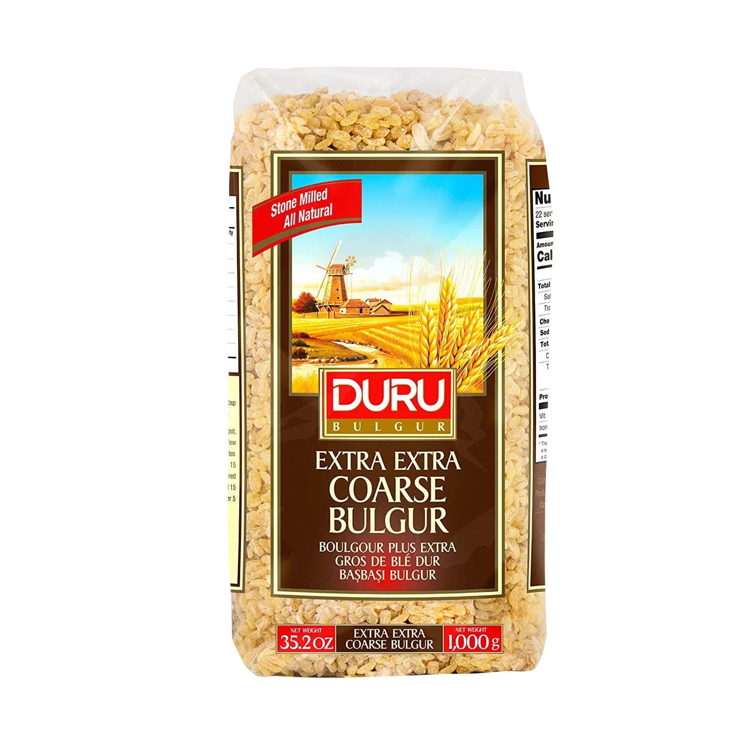 Duru Extra Coarse Bulgur, 35.2oz (1000g), Wheat 2.2 Pound (Pack of 1)